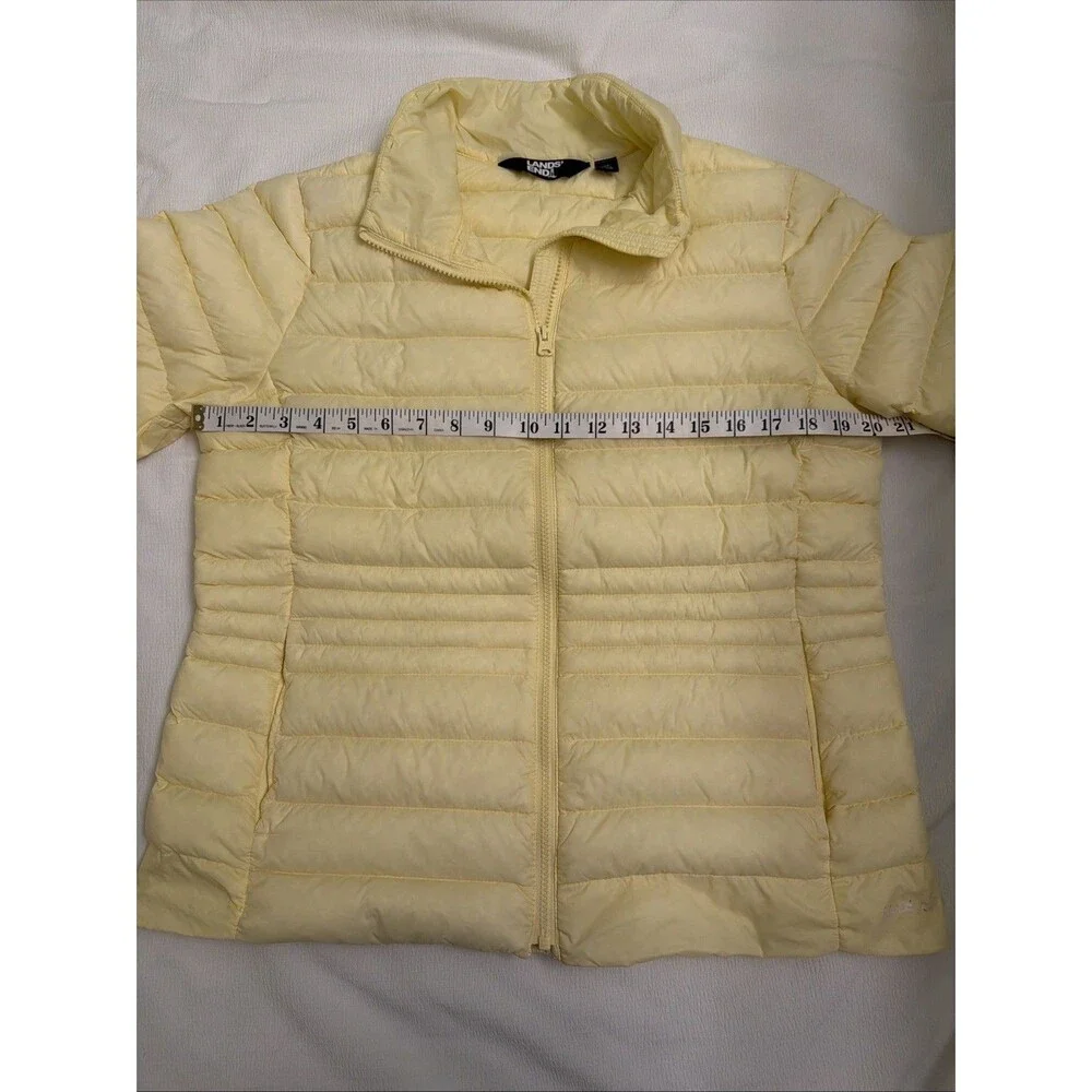 Lands End Medium Kids 10-12 Lightweight Puffer Jacket‎ Yellow